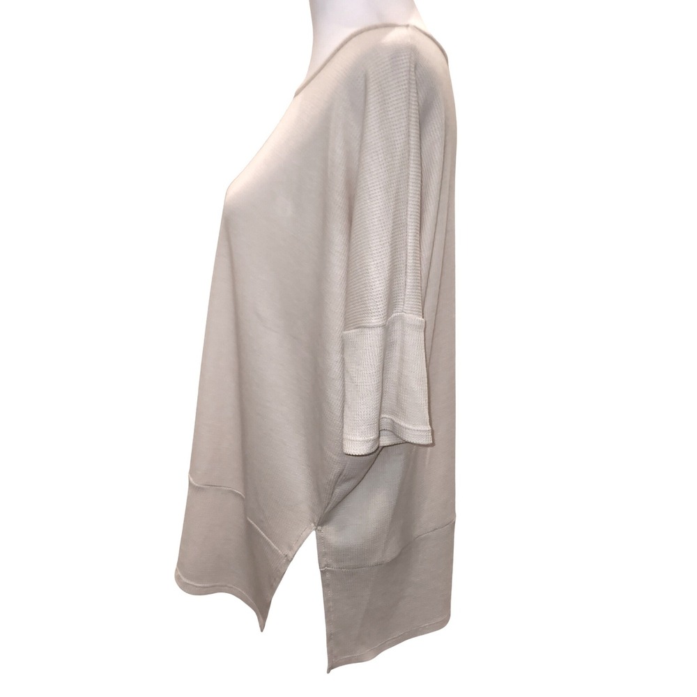 Cherish Women's‎ Oversized Waffle Knit Top Beige Dolman Sleeve Tunic M - Picture 2 of 6